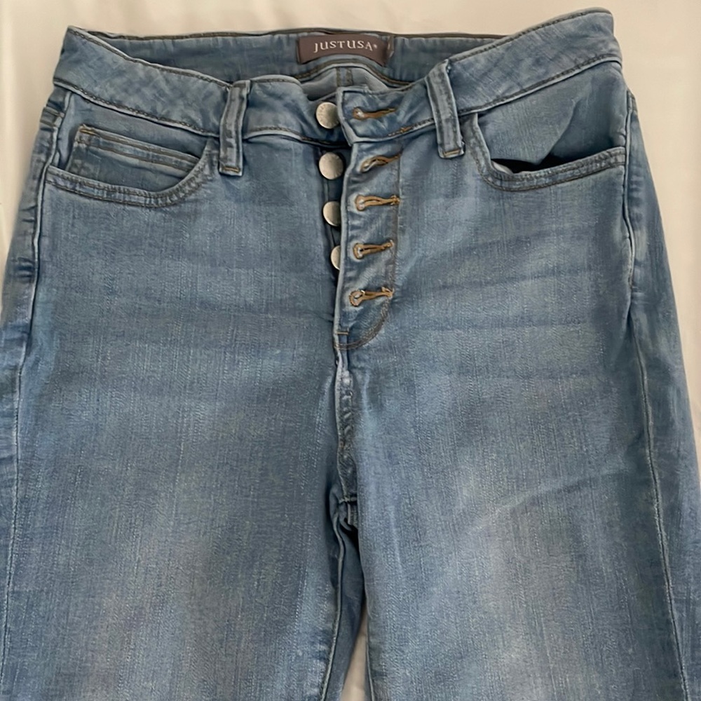 High rise cropped skinny jeans